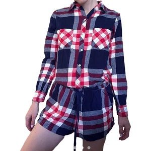 Aerie Flannel Romper Pajamas